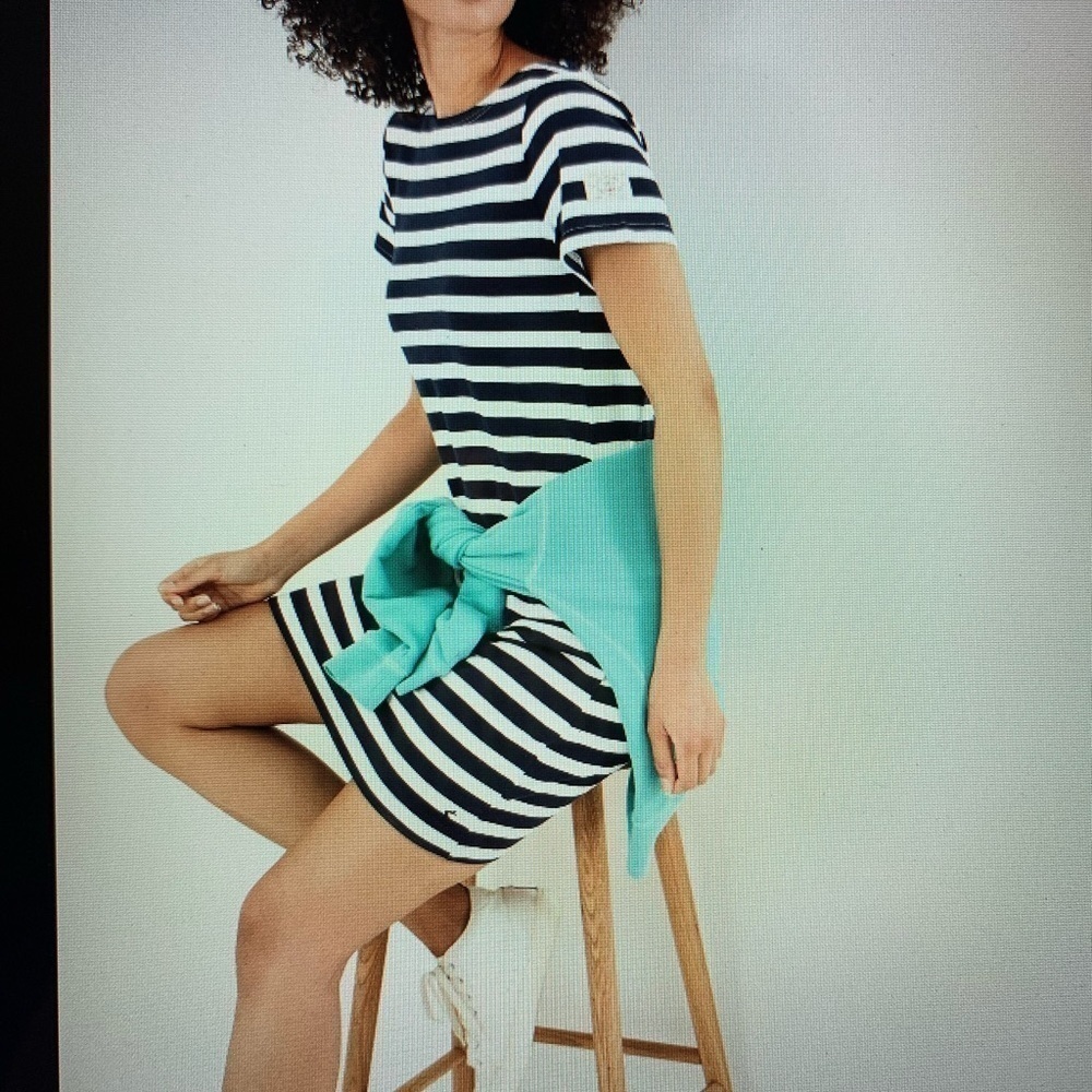 Joules dress size 8 blue& white striped. Beach boating summer casual dress